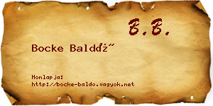 Bocke Baldó névjegykártya